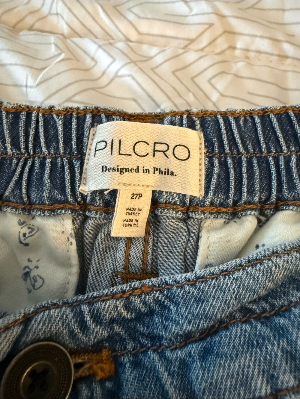 Pilcro Wide-Leg Flare Jeans in Medium Blue Denim - Picture 3 of 3